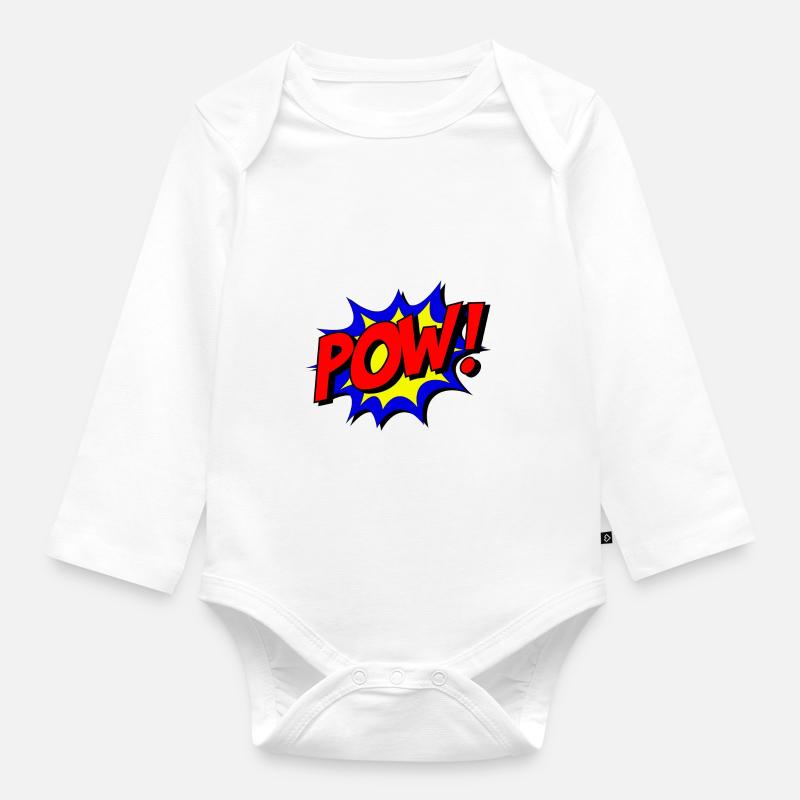POW! - Baby Bio-Langarm-Body - Weiß