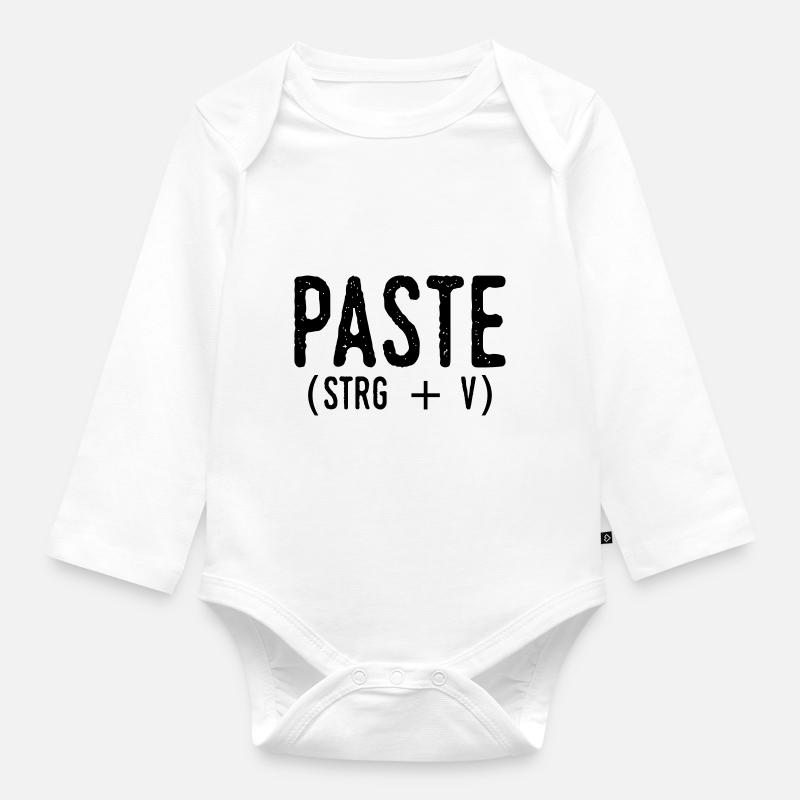 Paste-Strg-V Vater Sohn Mutter Tochter Baby - Baby Bio-Langarm-Body - Weiß