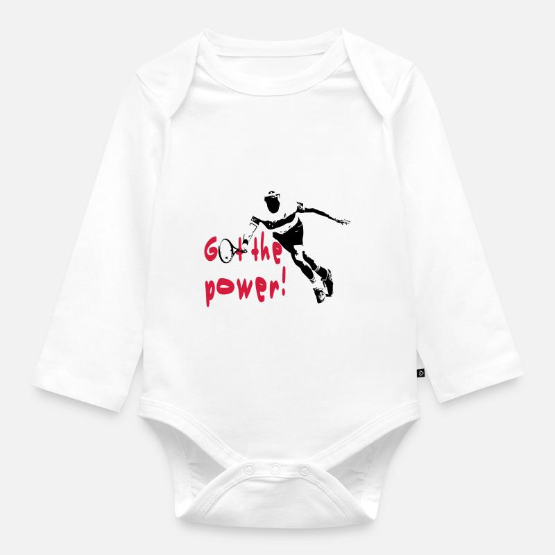 tennis - Body Bébé bio manches longues - blanc
