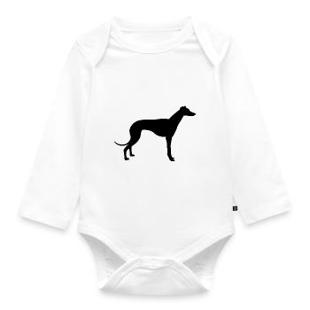 greyhound - Organic Longsleeve Baby Bodysuit - white - Front