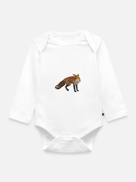 Fuchs - Baby Bio-Langarm-Body - Weiß