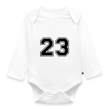 23 - Organic Longsleeve Baby Bodysuit - white - Front