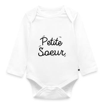 Petite soeur - nouveau bébé - Body Bébé bio manches longues - blanc - Devant