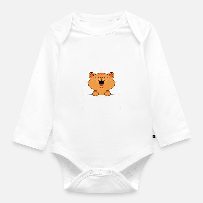 chaton - Body Bébé bio manches longues - blanc