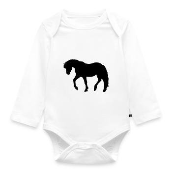 Poney - Body Bébé bio manches longues - blanc - Devant