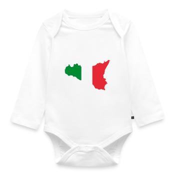 Sicily classic colors - Organic Longsleeve Baby Bodysuit - white - Front