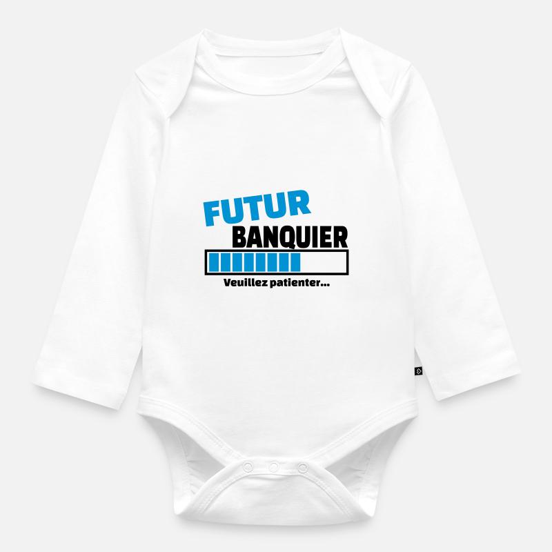 futur banquier - Body Bébé bio manches longues - blanc