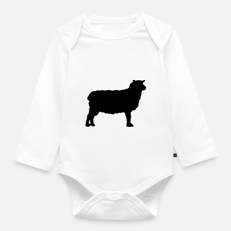 sheep sheep silhouette shadow Shadow2 - Organic Longsleeve Baby Bodysuit - white