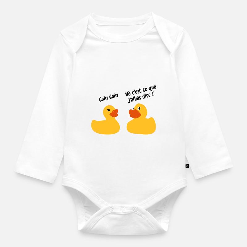 Canard - Body Bébé bio manches longues - blanc