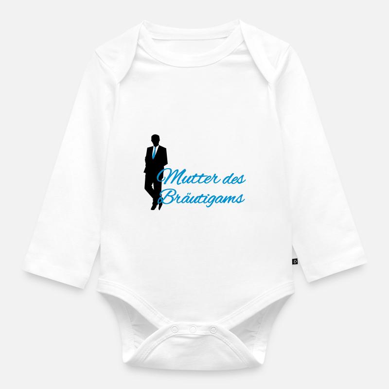 Mutter des Bräutigams - Baby Bio-Langarm-Body - Weiß