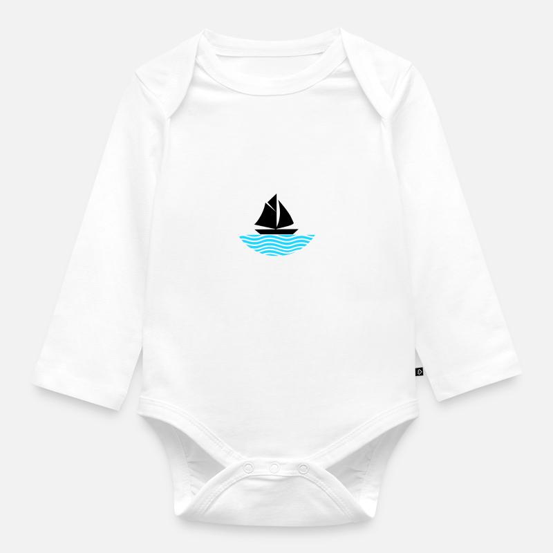 Bateau - Body Bébé bio manches longues - blanc