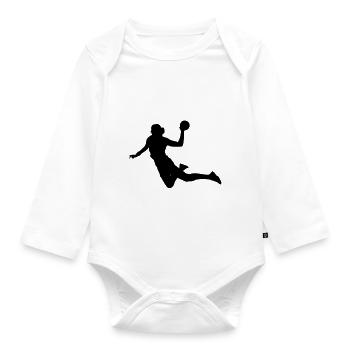 Handball female eu - Organic Longsleeve Baby Bodysuit - white - Front