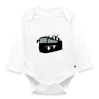 Tour Bus & tourist - Organic Longsleeve Baby Bodysuit - white - Front