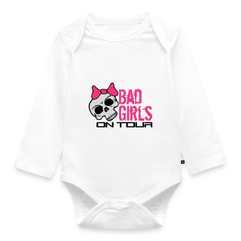 schaedel totenkopf boese bad gefaehrlich on tour u - Baby Bio-Langarm-Body - Weiß - Vorne