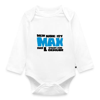 max - Baby Bio-Langarm-Body - Weiß - Vorne