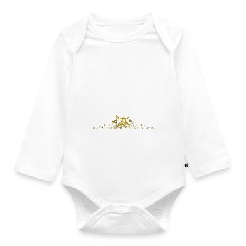 Sternrahmen Gold - Baby Bio-Langarm-Body - Weiß - Vorne