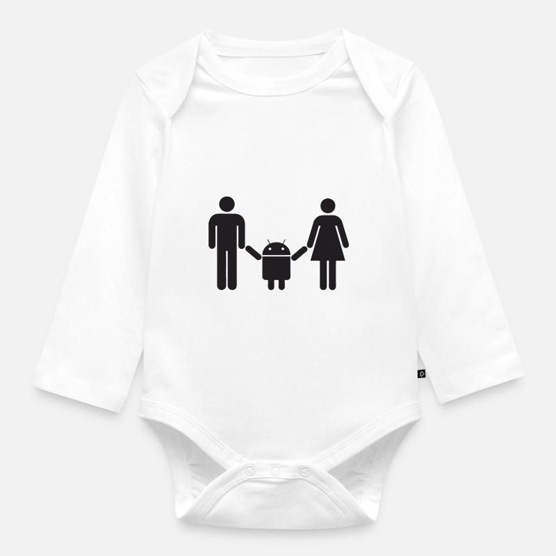 Android Baby - Body Bébé bio manches longues - blanc