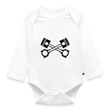 pistons - Organic Longsleeve Baby Bodysuit - white - Front