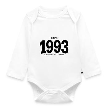 EST. 1993 Nineteen Ninety Three - Organic Longsleeve Baby Bodysuit - white - Front