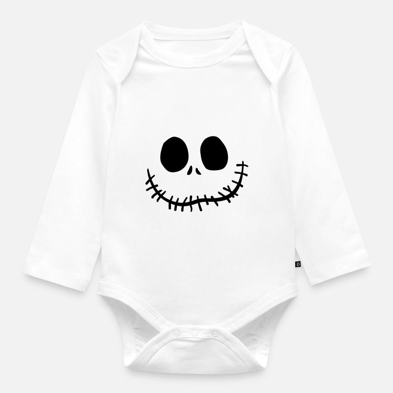 jack o'lantern - Baby Bio-Langarm-Body - Weiß