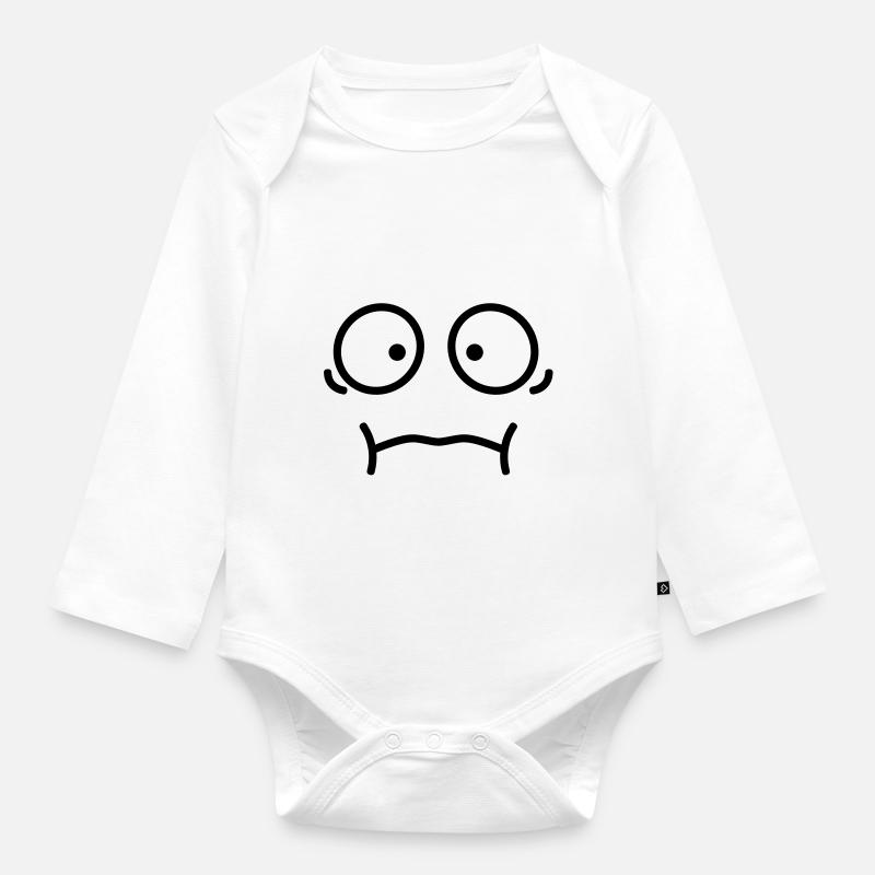 smiley10b - Body Bébé bio manches longues - blanc