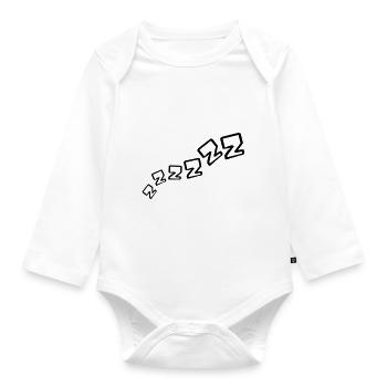zzz schlafen muede erschoepft schnarchen abend nac - Baby Bio-Langarm-Body - Weiß - Vorne
