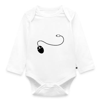 mouse_cursor__f1 - Organic Longsleeve Baby Bodysuit - white - Front