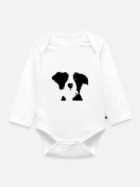 dog - Baby Bio-Langarm-Body - Weiß