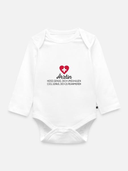 Ärztin - Baby Bio-Langarm-Body - Weiß