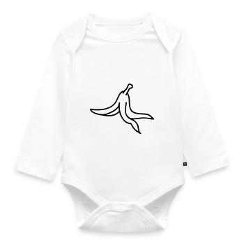 Banana Peel - Organic Longsleeve Baby Bodysuit - white - Front
