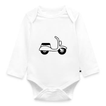 Moped - Baby Bio-Langarm-Body - Weiß - Vorne