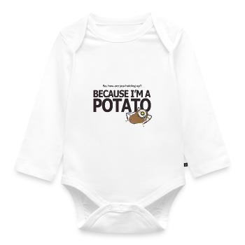 Hello Potato - Organic Longsleeve Baby Bodysuit - white - Front