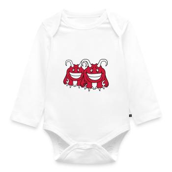 paar liebe verliebt paerchen 2 freunde daemon teuf - Baby Bio-Langarm-Body - Weiß - Vorne
