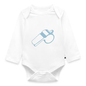 referee whistle 1 - Organic Longsleeve Baby Bodysuit - white - Front