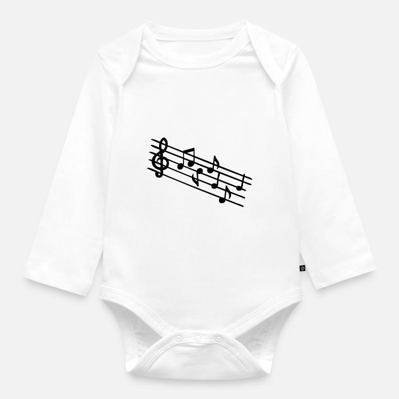 symbole de note de musique - Body Bébé bio manches longues - blanc