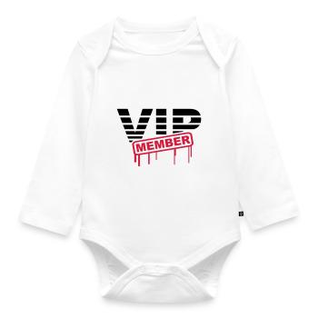 VIP Member - Baby Bio-Langarm-Body - Weiß - Vorne