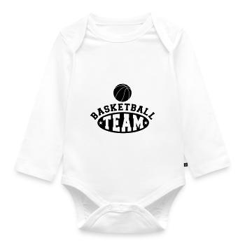 Basketball Team - Organic Longsleeve Baby Bodysuit - white - Front
