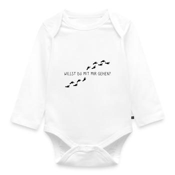 Willst du mit mir gehen? - Baby Bio-Langarm-Body - Weiß - Vorne