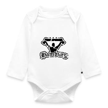 hamburg_fan_destroyed_tx1 - Baby Bio-Langarm-Body - Weiß - Vorne