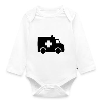 ambulance - Organic Longsleeve Baby Bodysuit - white - Front
