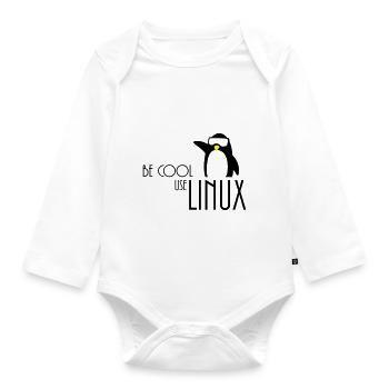 être cool utilisation linux - Body Bébé bio manches longues - blanc - Devant