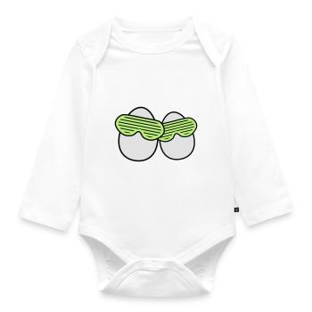 Funky Eggs - Baby Bio-Langarm-Body - Weiß - Vorne