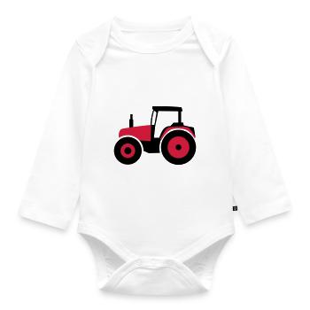 Traktor | Tractor - Baby Bio-Langarm-Body - Weiß - Vorne