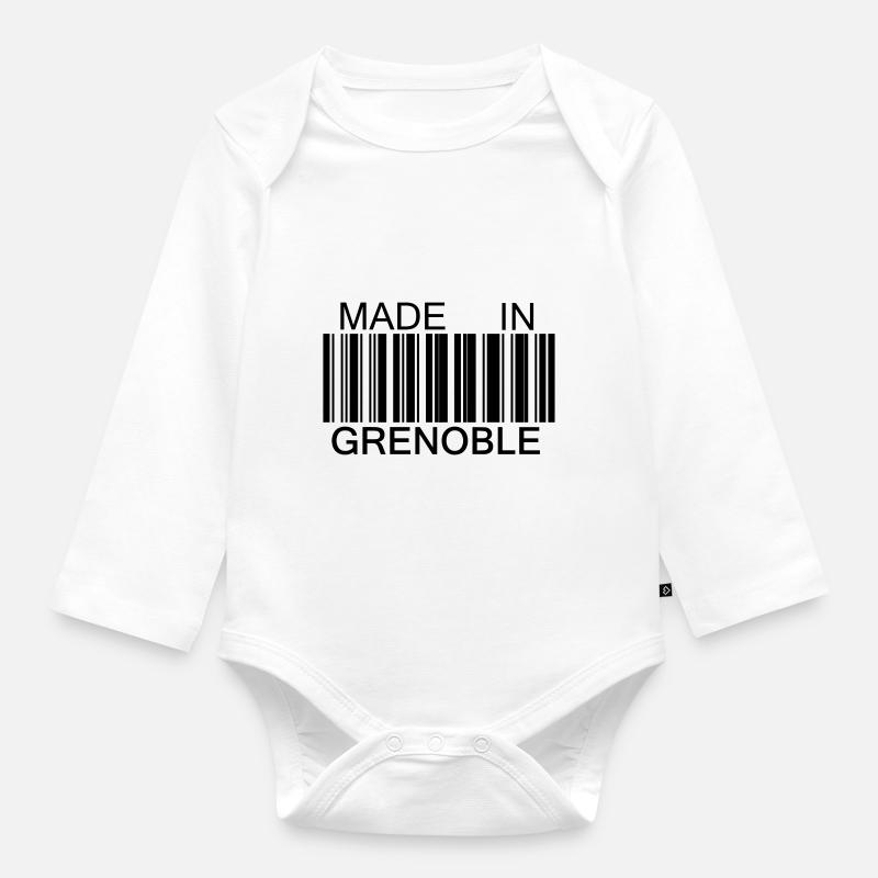 Made in Grenoble - Body Bébé bio manches longues - blanc