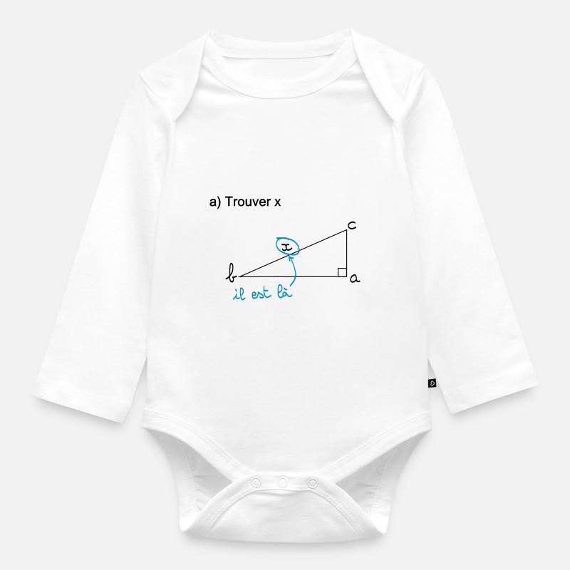 Trouver x - Body Bébé bio manches longues - blanc