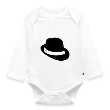 Gentleman - hat / has - Organic Longsleeve Baby Bodysuit - white - Front