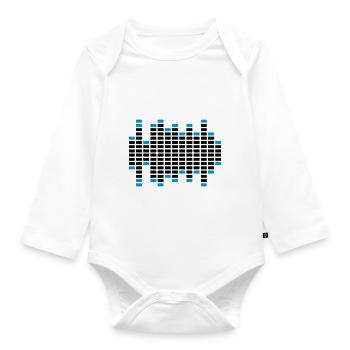 Music Sound Logo - Baby Bio-Langarm-Body - Weiß - Vorne