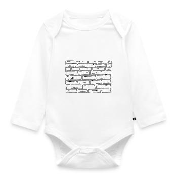 Die Mauer - Baby Bio-Langarm-Body - Weiß - Vorne