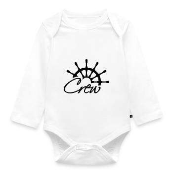 Crew Steuerrad Rang Logo - Baby Bio-Langarm-Body - Weiß - Vorne