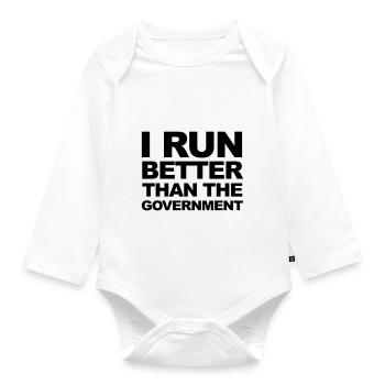 Run - Baby Bio-Langarm-Body - Weiß - Vorne